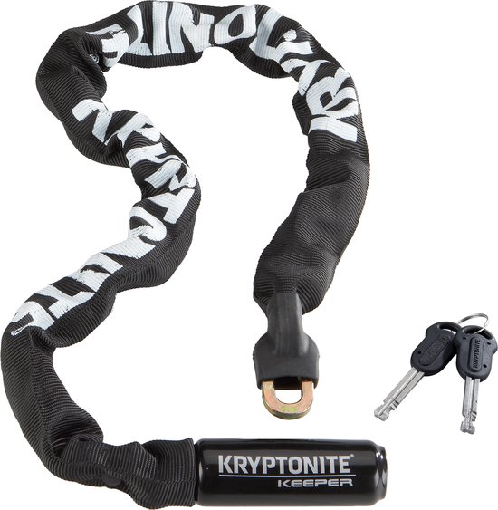 Kryptonite Keeper 785-ketting met Geïntegreerd Slot - Kettingslot Fiets - Fietsslot met Ketting voor Elektrische Fiets - 85 cm - Staal - Zwart van Kryptonite