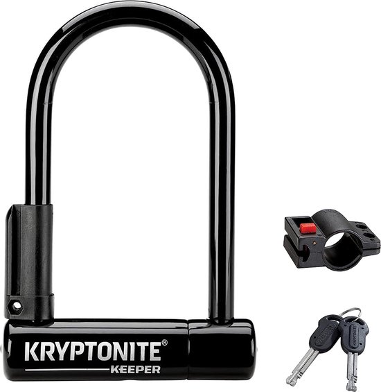 Kryptonite Keeper Mini-6 Beugelslot Fiets - ART-2 Slot - Beugelslot Elektrische Fiets - 15,2x8,3 cm - Staal - Zwart van Kryptonite
