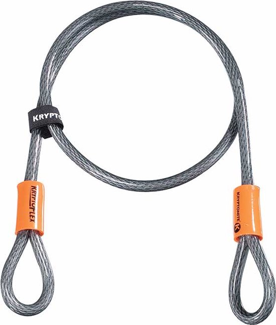 Kryptonite Kryptoflex Kabelslot - Fiets - Terras - Teunmeubel - Step - Kinderwagen - Kabel met Dubbele Lus - 120 cm - Gevlochten Staal van Kryptonite