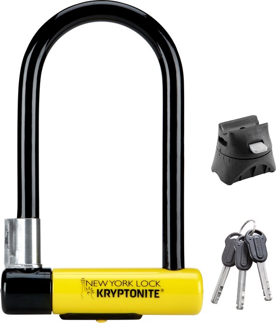 Kryptonite New York Lock STD Beugelslot - ART-4 Slot - Beugelslot Scooter en Motor - 26 cm lang - Geel van Kryptonite