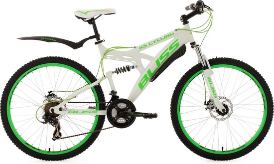 Ks Cycling Fiets 26 inch fully-mountainbike Bliss wit-groen - 47 cm van Merkloos