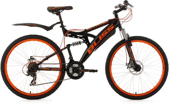 KS Cycling Fiets 26 inch fully-mountainbike Bliss zwart-oranje - 47 cm