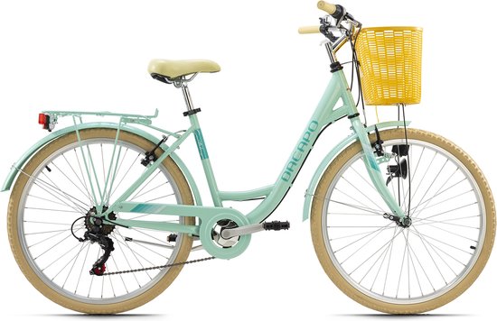 KS Cycling Fiets Stadsfiets 6 versnellingen Cantaloupe 26 inch groen - 44 cm van Merkloos