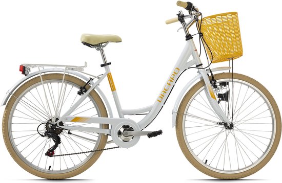 KS Cycling Fiets Stadsfiets 6 versnellingen Cantaloupe 26 inch wit - 44 cm