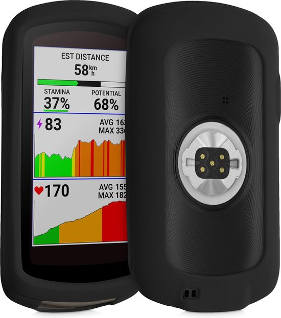 kwmobile hoes geschikt voor Garmin Edge 1040 / 1040 Solar - Siliconen beschermhoes voor fietsnavigatie - zwart
