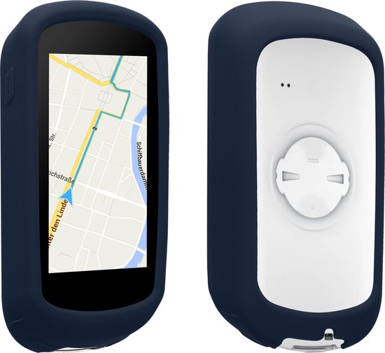 kwmobile hoes geschikt voor Garmin Edge Explore 2 - Siliconen beschermhoes voor fietsnavigatie - donkerblauw van kwmobile