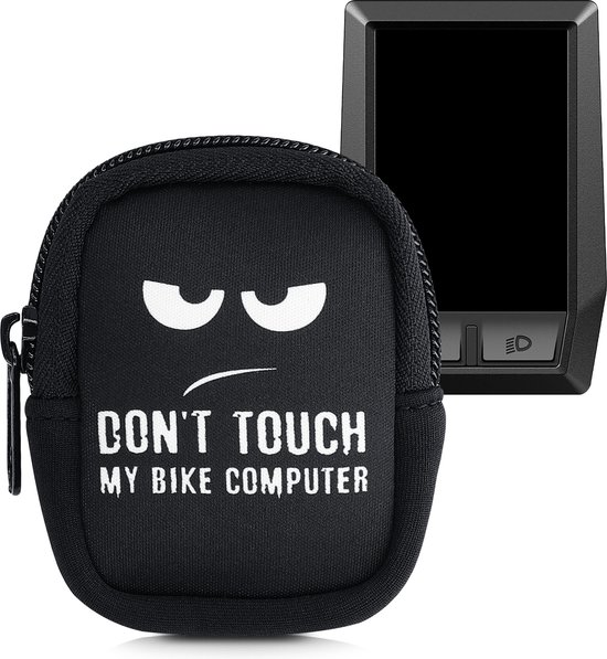 kwmobile Tas geschikt voor Bosch Kiox / Kiox 300 - Fiets GPS hoes Raak mijn fietscomputer niet aan Wit Zwart van Merkloos