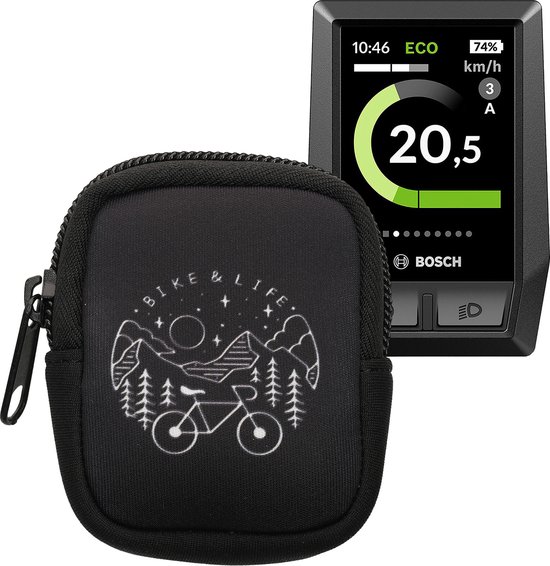 kwmobile Tasje geschikt voor Bosch Kiox / Kiox 300 - Fiets GPS hoes Bike Life Wit Zwart van kwmobile