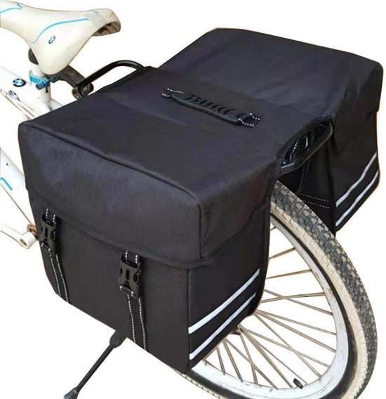 KYXORA - Dubbele Fietstas - Fietstas 25 Liter - Reflecterend - Waterafstotend - Zwart van KYXORA