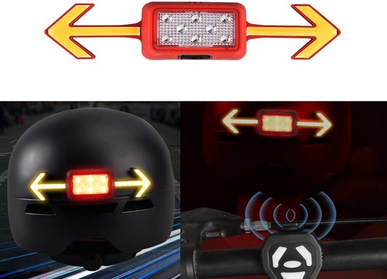 KZQ Draadloze fiets richtingaanwijzer en achterlicht met LED - Waterdicht knipperlicht voor helm en fiets - Rood