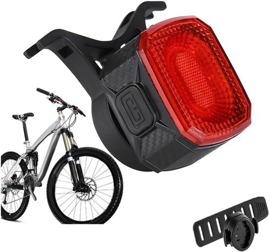 KZQ Oplaadbaar fiets achterlicht met remsensor 6 modi weerbestendig voor dag en nacht fietsaccessoire