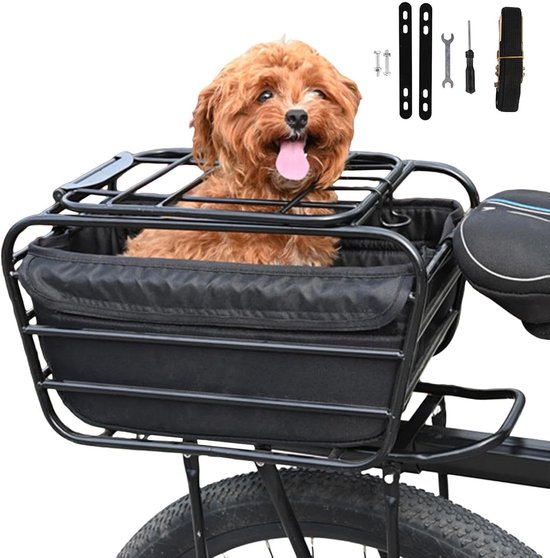 KZQ Robuuste Gesloten Fietsmand Voor Bagagedrager - Groot Transport Voor Dieren En Ladingen - Geschikt Voor Wielrennen, Pendelen En Touren