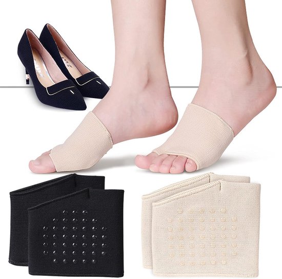 ( L-code )voetbeschermers - 2 paar plantarispads - voorvoetkussentjes - hallux valgus - halve sok om metatarsalgie te verlichten - absorbeert schokken - verminderd druk en wrijving van Merkloos