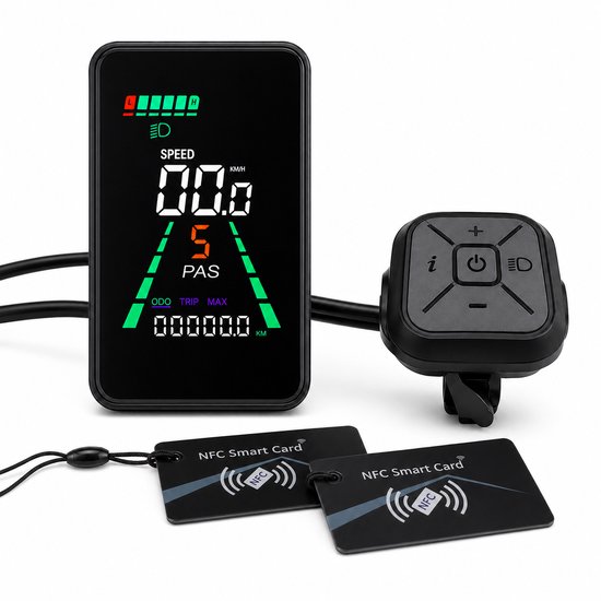 L5 Fatbike Display UART 5-Pins – LCD Kleurenscherm – Fietscomputer voor E-bike & Fatbike – 24V/36V/48V/60V - Fatbike scherm
