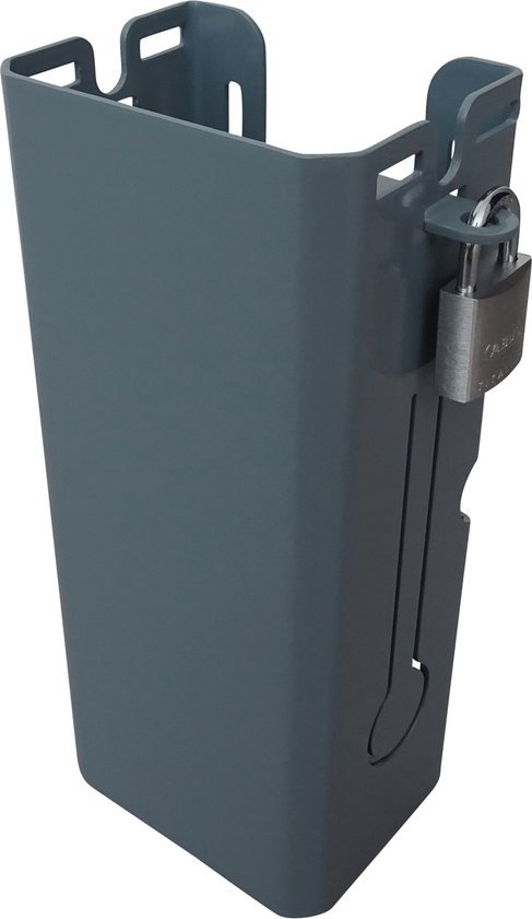 Laadhouder afsluitbaar - Elektrische Fiets Opladerhouder Grijs maat M (210x80x55mm) - Lader ophangen en vergrendelen - Lader op slot van ProPlus
