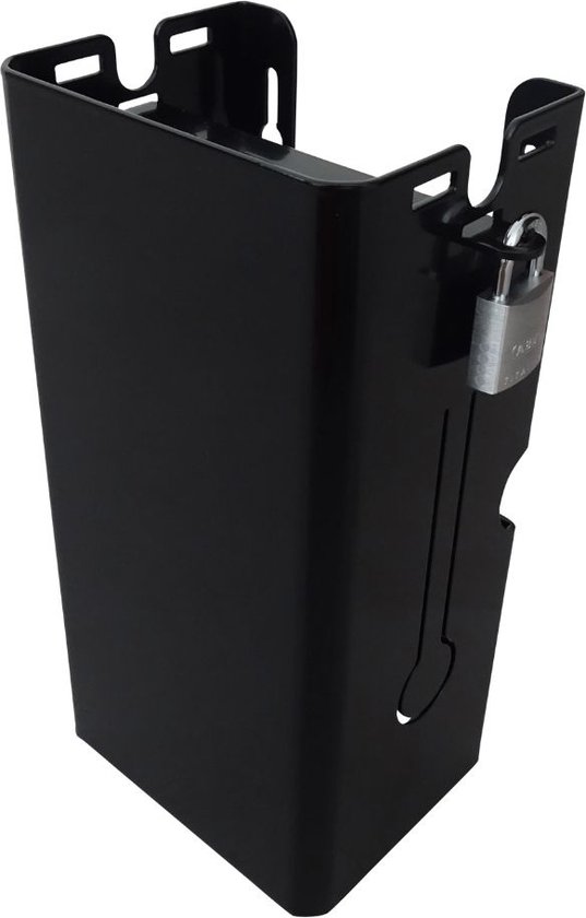 Laadhouder V2 Afsluitbaar | Oplader wandhouder voor het veilig ophangen van uw Elektrische Fiets lader | Zwart maat L | Organizer | Metaal van ProPlus