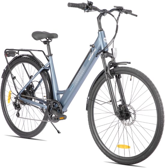 LAMASSU Elektrische Fiets - 700*38C - 250W Motor - 60 km Actieradius -Shimano 7 Versnellingen - Aluminium Frame - Unisex - Blauw