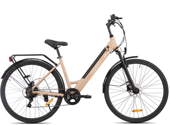 LAMASSU Elektrische Fiets - 700*38C - 250W Motor - 60 km Actieradius -Shimano 7 Versnellingen - Aluminium Frame - Unisex - Goud