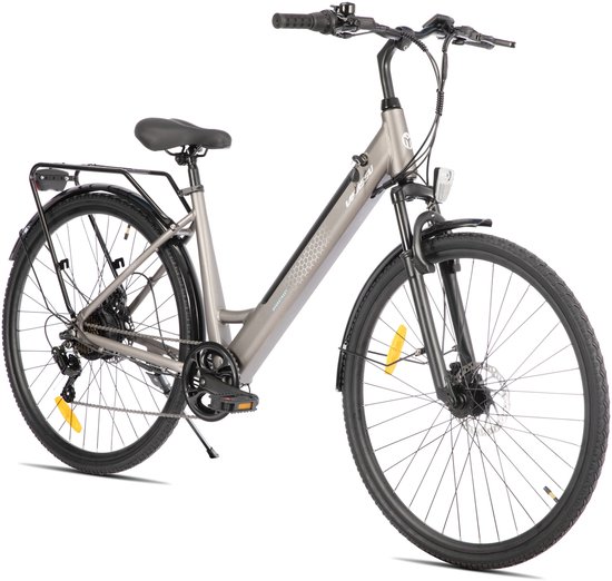 LAMASSU Elektrische Fiets - 700*38C - 250W Motor - 60 km Actieradius -Shimano 7 Versnellingen - Aluminium Frame - Unisex - Grijs