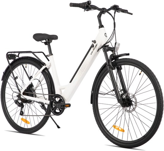 LAMASSU Elektrische Fiets - 700*38C - 250W Motor - 60 km Actieradius -Shimano 7 Versnellingen - Aluminium Frame - Unisex - Wit