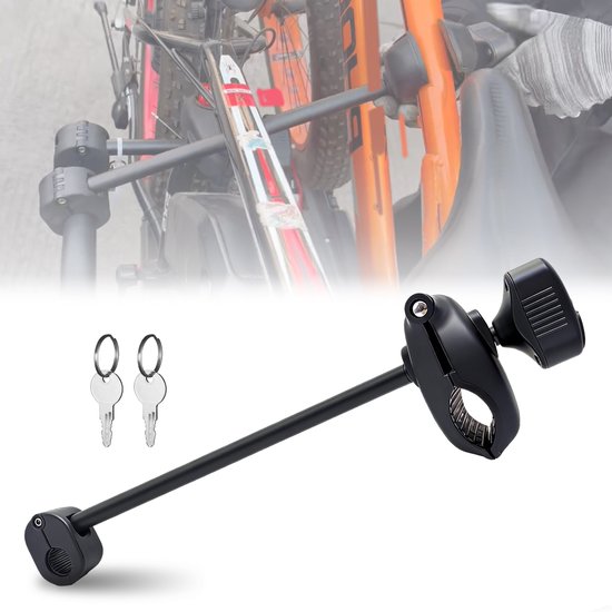 Lange framehouder fietsendrager – afsluitbaar – verstelbaar 30-60 mm – met rubber bescherming – geschikt voor grote frames van Merkloos