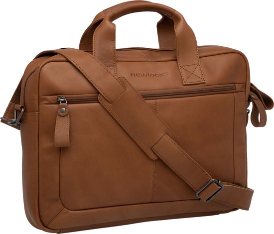 Laptoptas New Looxs Luko 7.5L - 42 x 6 x 30 cm - gemaakt van luxe leder - cognac van New Looxs