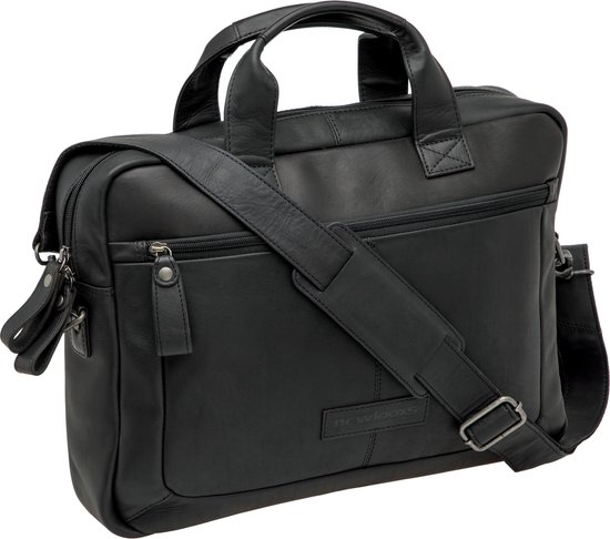 Laptoptas New Looxs Luko 7.5L - 42 x 6 x 30 cm - gemaakt van luxe leder - Zwart van New Looxs