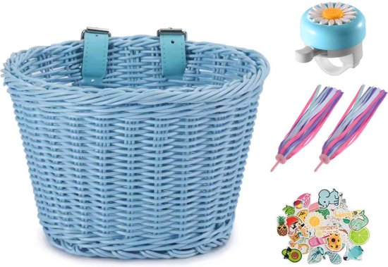 Larry's - Fietsmandje Meisjes - Fietsmand Kinderfiets - Blauwe Set van Larry's