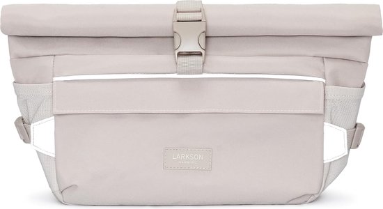 Lasse Stuurtas voor fiets, beige, 2-in-1 fietstas en schoudertas, fietstas voor stuur aan de voorkant, met reflectie, waterafstotend van Lasse