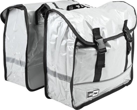 Lastpak Dubbele fietstas - waterafstotend - 35 liter - grijs - eenvoudig te monteren van Lastpak