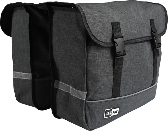 Lastpak Fietstas Dubbel - Canvas - 35 liter - Grijs van Lastpak