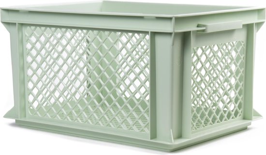 Lastpak Middelgrote fietskrat - stevig kunststof - groen - 40 x 30 x 22 cm - geperforeerde bodem van Lastpak