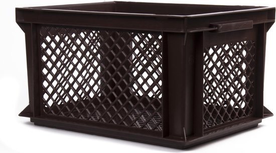 Lastpak Stevige kunststof fietskrat - geperforeerde bodem - bruin - 40x30x22 cm van Lastpak