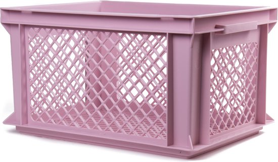 Lastpak Stijlvolle kunststof fietskrat - roze - 40x30x22 cm - geperforeerde bodem - ideaal voor school en boodschappen van Lastpak