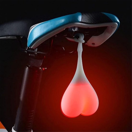 LED-achterlicht voor de fiets / Siliconen waarschuwingslampje — Creatief- waterdicht achterlicht in "eivorm" — Onmisbare uitrusting voor ritten in het donker (rood licht)