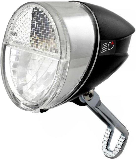 LED Dynamo Fietslamp met Lichtautomaat en Parkeerlicht, StVZO-Goedgekeurd, 30 Lux, Zwart