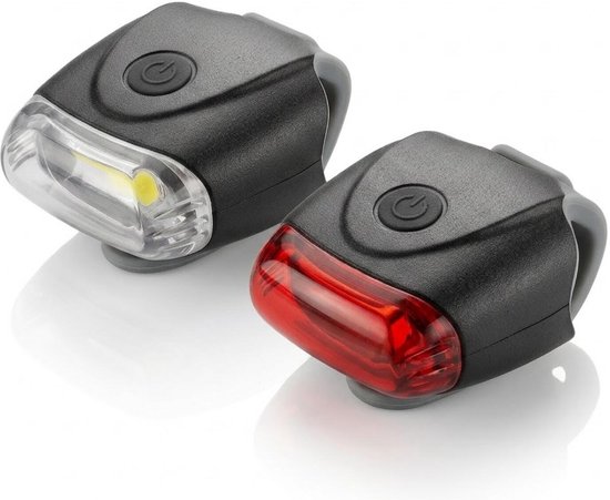 LED fietslamp set - rood / wit - siliconen - waterdicht - 12 chips