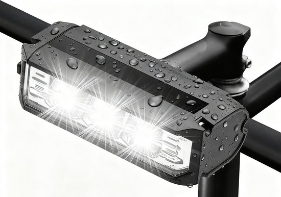 LED Fietsverlichting 1700 Lumen - Fietslamp USB Oplaadbaar - Fietsverlichting met Powerbank - Voorlicht MTB & Racefiets Verlichting - Waterdicht Fietslicht