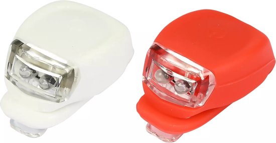 LED fietsverlichting/lampen set siliconen voor en achter - Fiets verlichting en accessoires