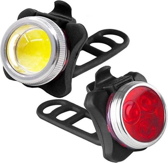 LED fietsverlichtingset - USB oplaadbaar - Koplamp en achterlicht - Twee USB kabels