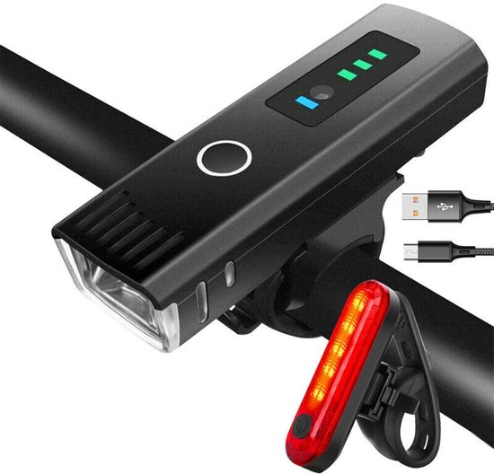 LED-fietsverlichtingsset op batterijen - 600 Lux voor- en achterlichten - Geschikt voor fietsen en elektrische fietsen