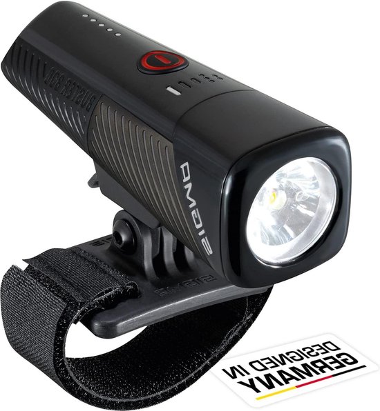 Led-helmlamp 800 lumen - batterijverlichting voor fietshelm met vijf modusprofielen - veilige bevestiging op fietshelm - kleur: zwart