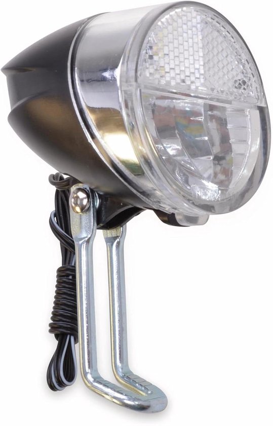 Led Koplamp - Dynamo Verlichting - Veilig Fietsen - Automatische Sensor - 80x57x67mm - Zilver Zwart
