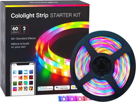 LED Strip Lights 2m - Slimme Lichten met APP & Stemcontrole, Muziek Sync en TV Achtergrondverlichting voor Slaapkamer Decor