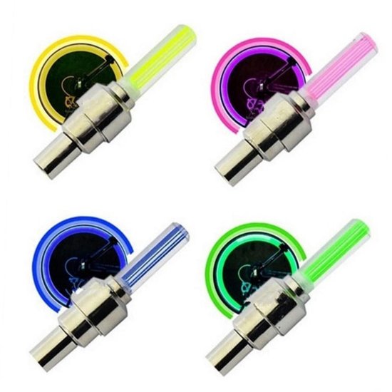 Led Ventieldopjes - Fietslampjes Wielverlichting - Zichtbaarheid Vergroten - Waterdicht Krasbestendig - 6.3 x 1.8 x 1.8 cm - Groen