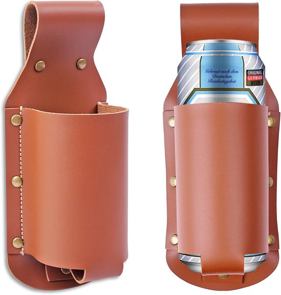 Lederen flessenhouder, riem, bierfleshouder, bierholster, biergeschenken voor mannen, Vaderdag, Kerstmis - ShopVlot