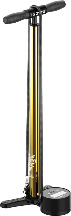 Lezyne 18K Digital Floor Drive Pro - Vloerpomp - Fietspomp - 3.5 Inch digitale meter - Tot 6.9 bar - Presta Ventielen - Goud/Zwart