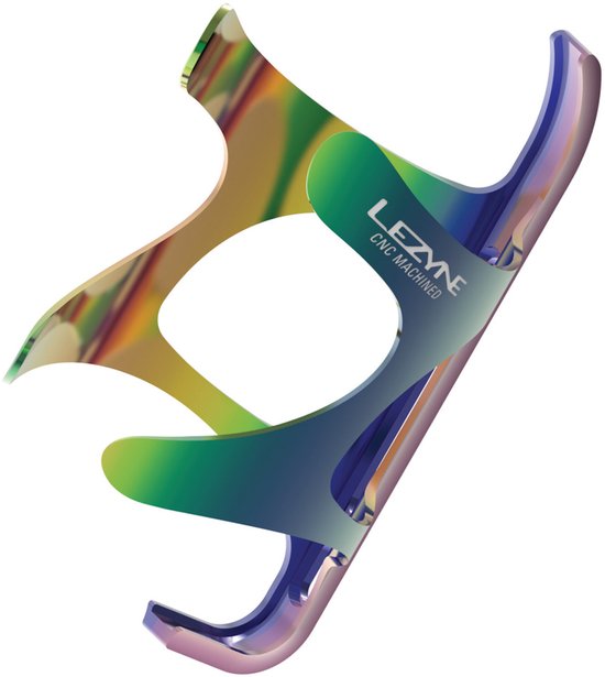Lezyne CNC Flessen Kooi - Flessenhouder - Flessenhouder voor fietsen - Geschikt voor mountainbikes - Aluminium - Neo Metalic