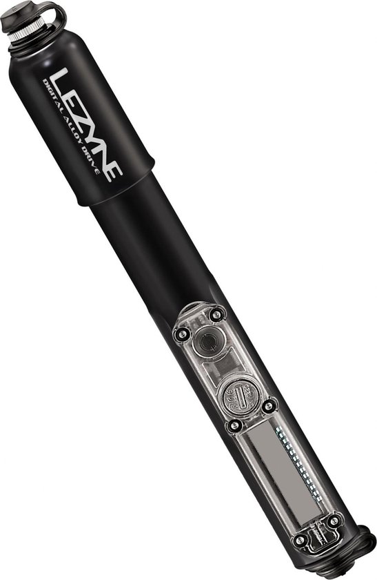 Lezyne Digital Alloy Drive - Handpomp - Fietspomp - Presta en Schrader ventielen - Aluminium - Zwart van Lezyne