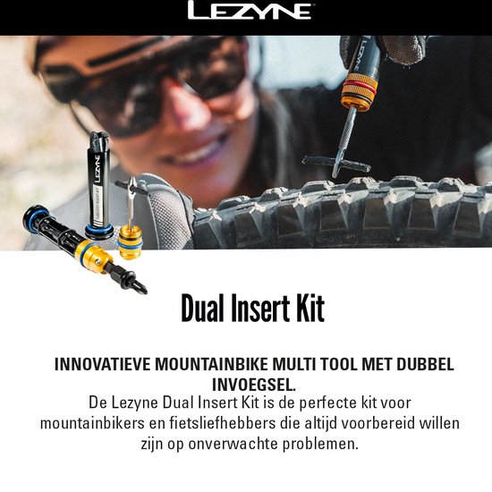 Lezyne Dual Insert Kit - Mountainbike gereedschapsset - Roestvrij - Aluminium - Zwart van Merkloos